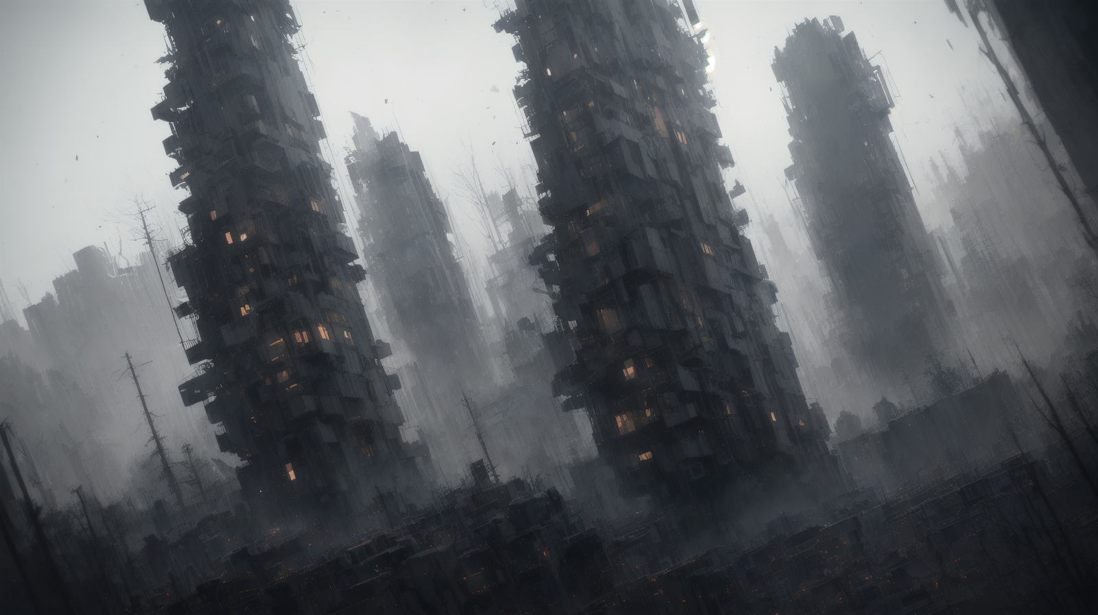 dark abstract town image